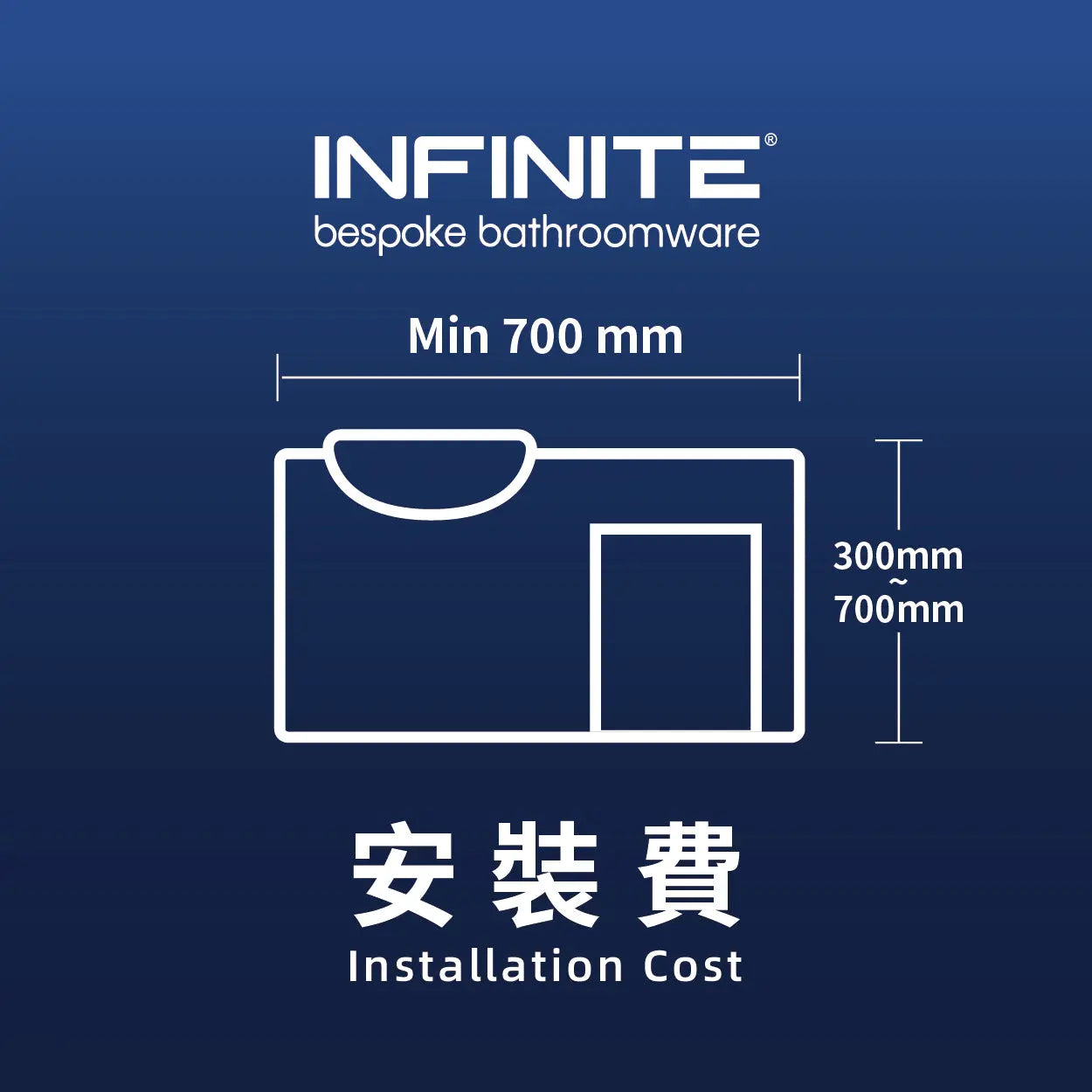 Installation service fee (Wall Mounted Washbasin Cabinet length over 700mm)