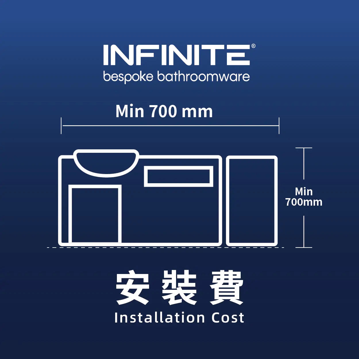 Installation service fee (Floor Standing Washbasin Cabinet length over 700mm)