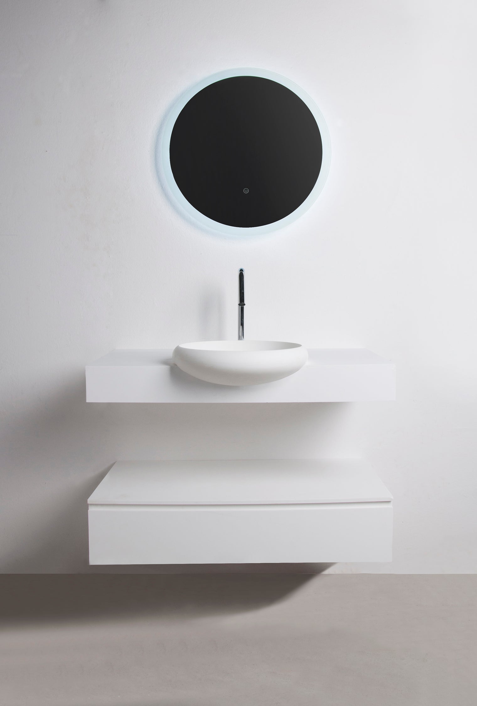 Ardea Semi-Recess Basin (Round)-INFINITE BATH-訂造洗手盆,浴室翻新, small size bathtubs, custom-made bathtub HK,freestanding bathtub Hong Kong, 獨立式 浴缸 香港, premium bathtub brands HK, Where to buy bathtubs in Hong Kong, best custom bathroom furniture HK, Infinite Bath, Infinite浴缸, Cloakroom,Vanities, Mirrors,Bathroom Furniture, 浴室裝修,浴室 櫃 訂造