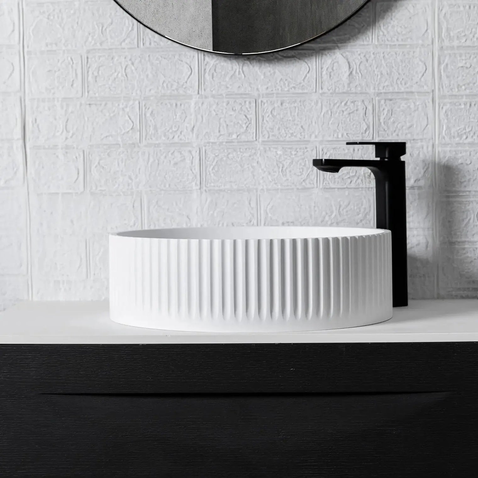 Basin with Stripes (Round) 44-OVERCOUNTER WASHBASINS-INFINITE BATH-訂造洗手盆,浴室翻新, small size bathtubs, custom-made bathtub HK,freestanding bathtub Hong Kong, 獨立式 浴缸 香港, premium bathtub brands HK, Where to buy bathtubs in Hong Kong, best custom bathroom furniture HK, Infinite Bath, Infinite浴缸, Cloakroom,Vanities, Mirrors,Bathroom Furniture, 浴室裝修,浴室 櫃 訂造