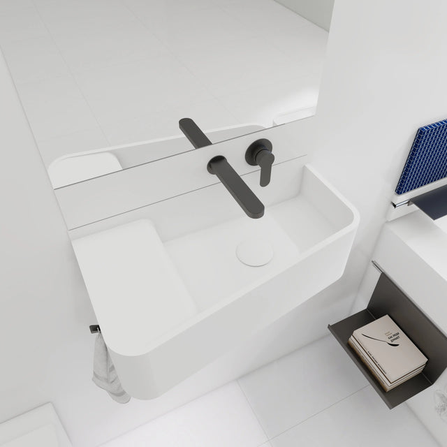 ELEMENTS Wall-Mount Washbasins Bowl on Right w/towel bar INFINITE BATH