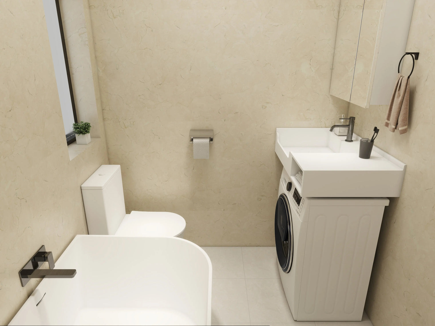 PURE Laundry Sink WM 80L w/Shelf INFINITE