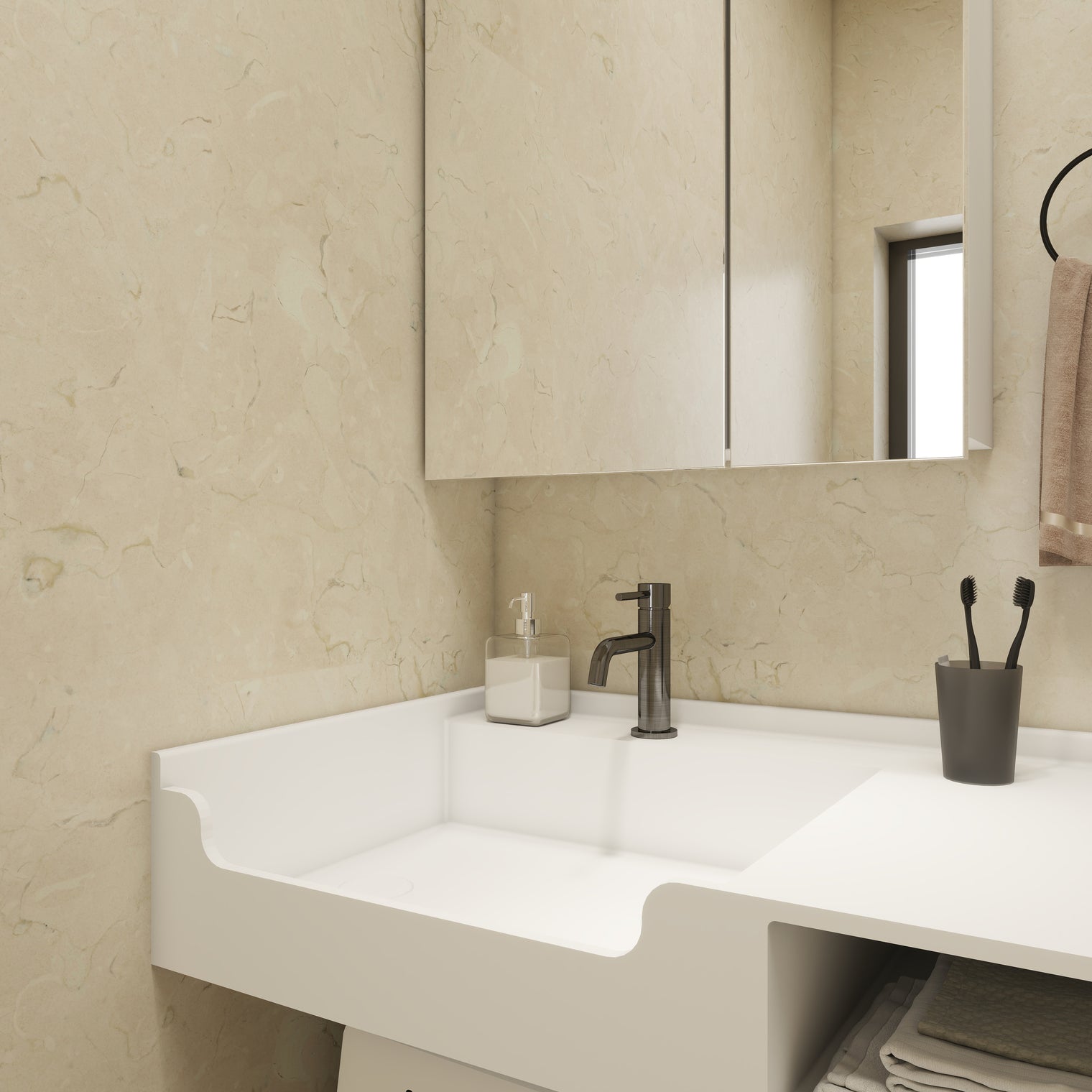 PURE Laundry Sink WM 80L w/Shelf