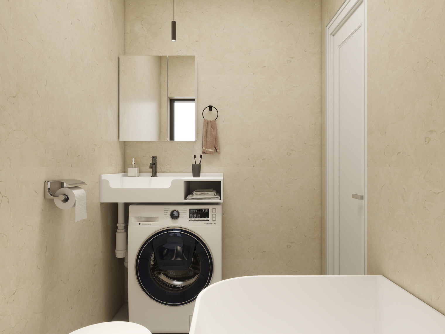 PURE Laundry Sink WM 80L w/Shelf