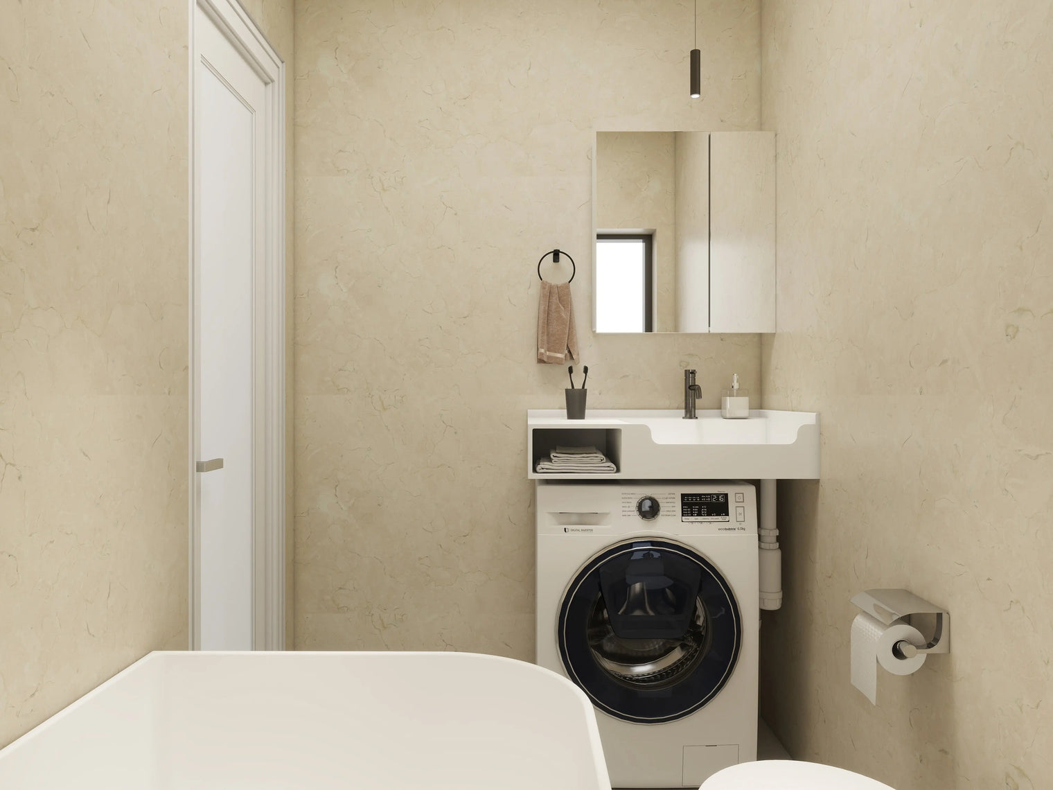 PURE Laundry Sink WM 80R w/Shelf INFINITE