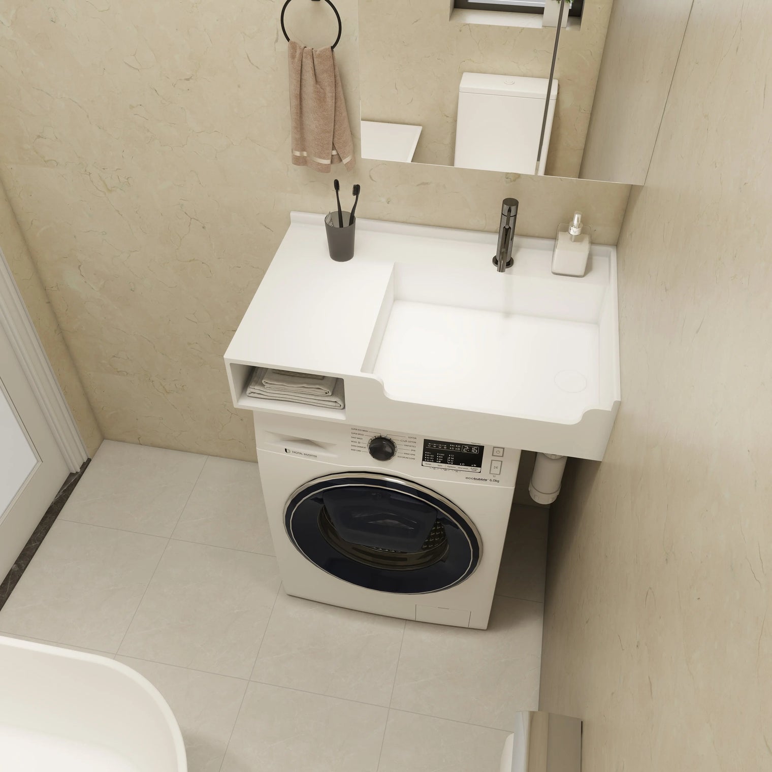 PURE Laundry Sink WM 80R w/Shelf INFINITE
