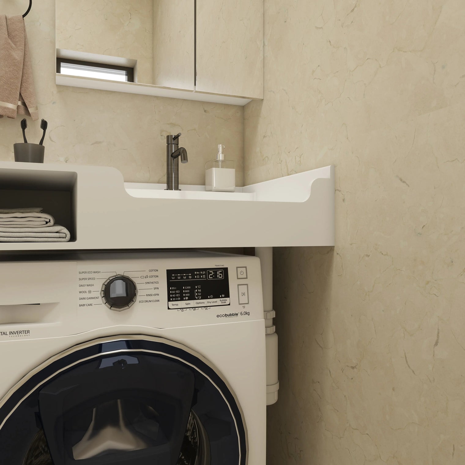 PURE Laundry Sink WM 80R w/Shelf INFINITE