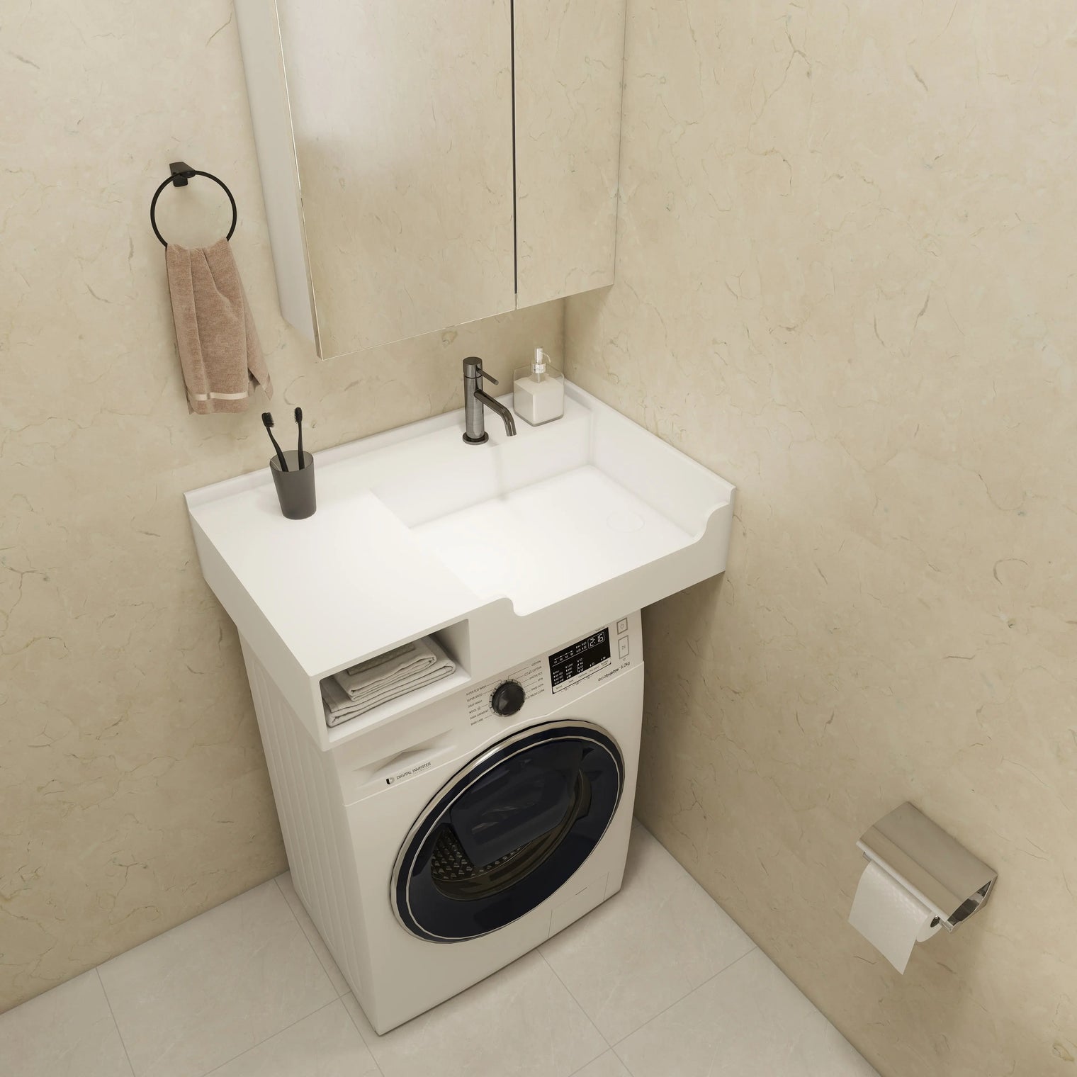 PURE Laundry Sink WM 80R w/Shelf INFINITE