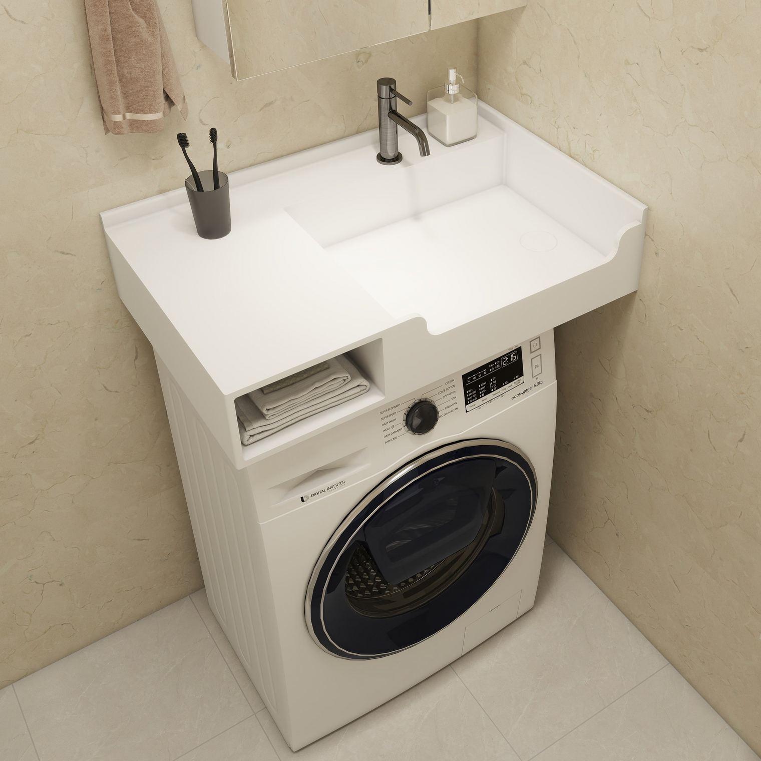 PURE Laundry Sink WM 80R w/Shelf