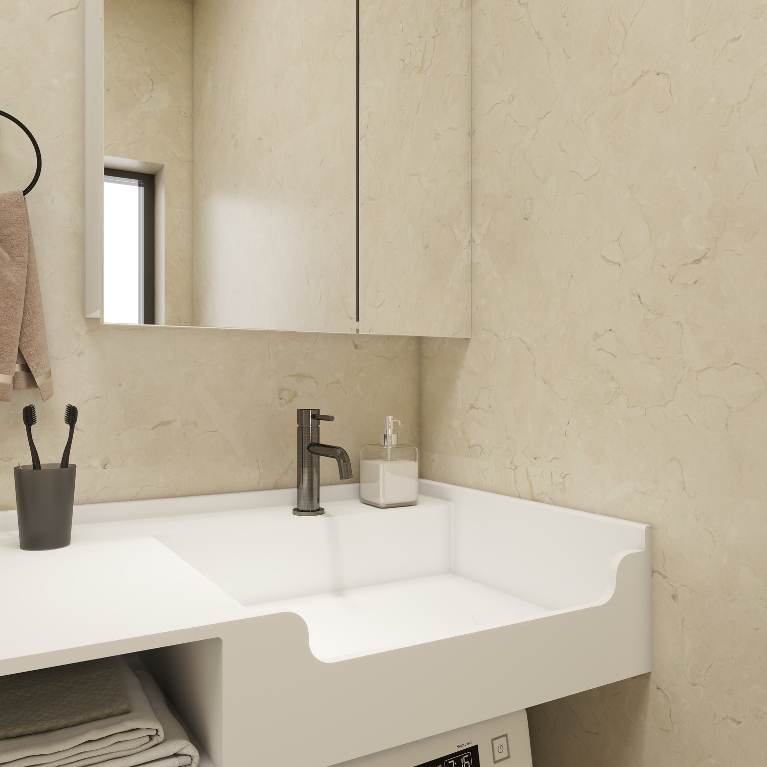 PURE Laundry Sink WM 80R w/Shelf