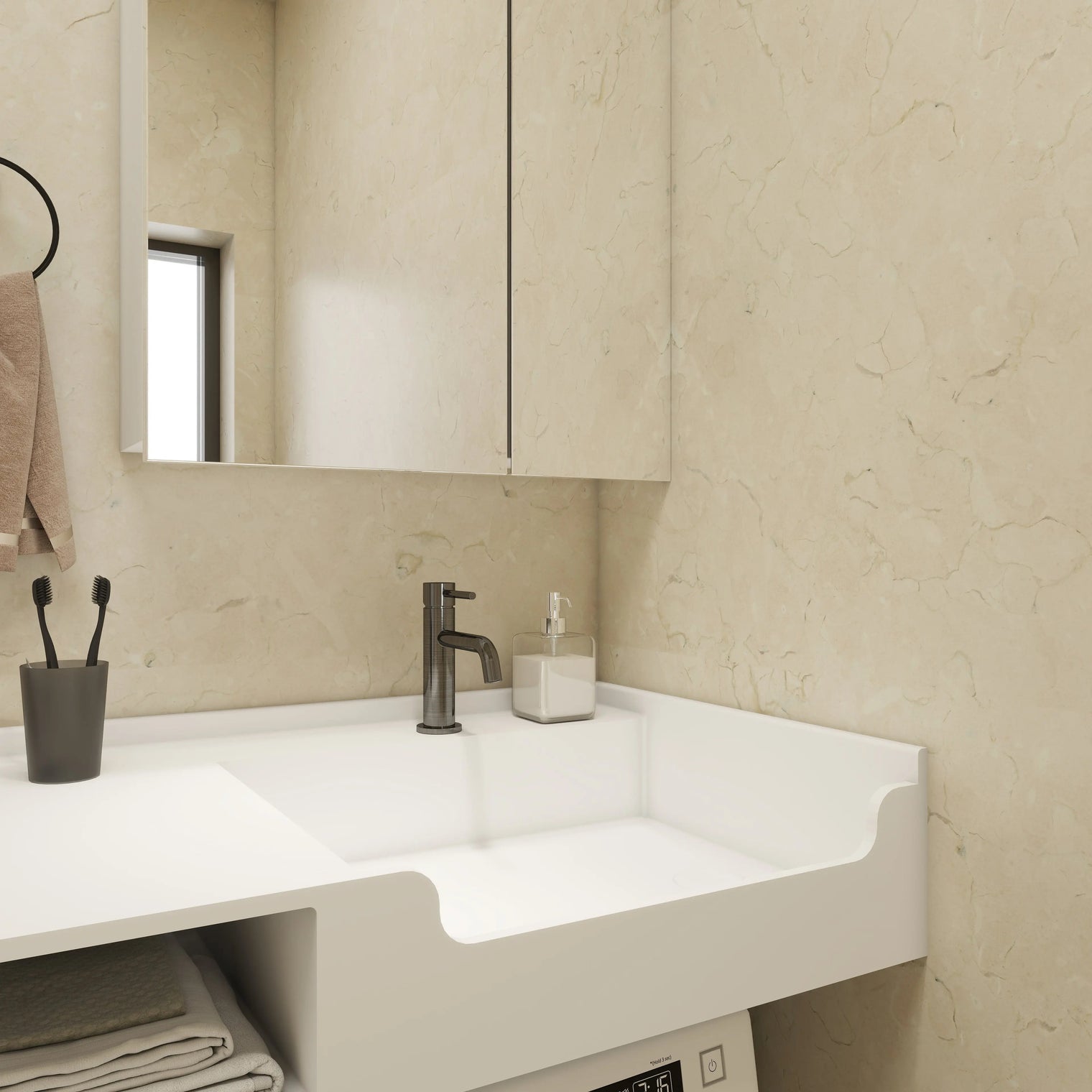 PURE Laundry Sink WM 80R w/Shelf INFINITE