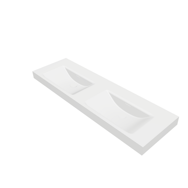 Hera 147 DB Designer Rectangle Solid Surfaces Overcounter Washbasin Hera系列147CM長方型人造石設計師檯上式臉盆採用特別溢水設計