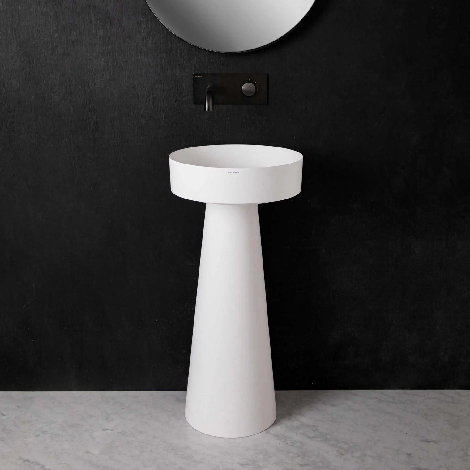 pedestal basin Float P D40 w/Pedestal-PEDESTAL WASHBASINS-訂造一體無縫洗手盆,Tailor made Washbasins,waterbasin hk, 浴室物料,浴室裝修,訂造洗手盆,浴室翻新,Bathroomware ,Bespoke bathroom,浴室配件,訂造浴室潔具,訂造浴室傢俬,香港 浴室設計 公司,best custom bathroom furniture HK, Infinite Bath