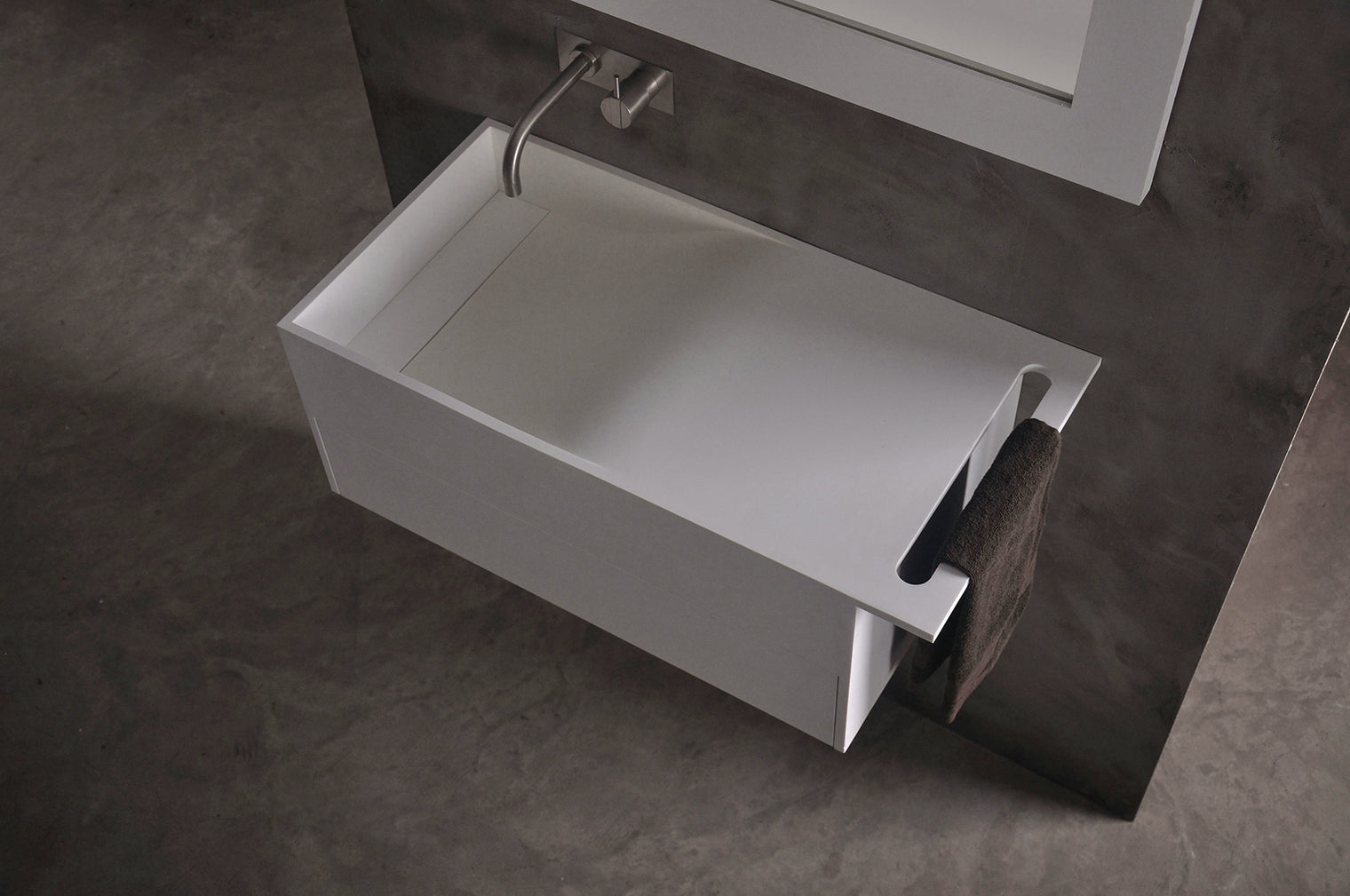 Christianssand WM 80L w/Drawer-WALL MOUNT WASHBASINS-訂造一體無縫洗手盆,Tailor made Washbasins,waterbasin hk, 浴室物料,浴室裝修,訂造洗手盆,浴室翻新,Bathroomware ,Bespoke bathroom,浴室配件,訂造浴室潔具,訂造浴室傢俬,香港 浴室設計 公司,best custom bathroom furniture HK, Infinite Bath