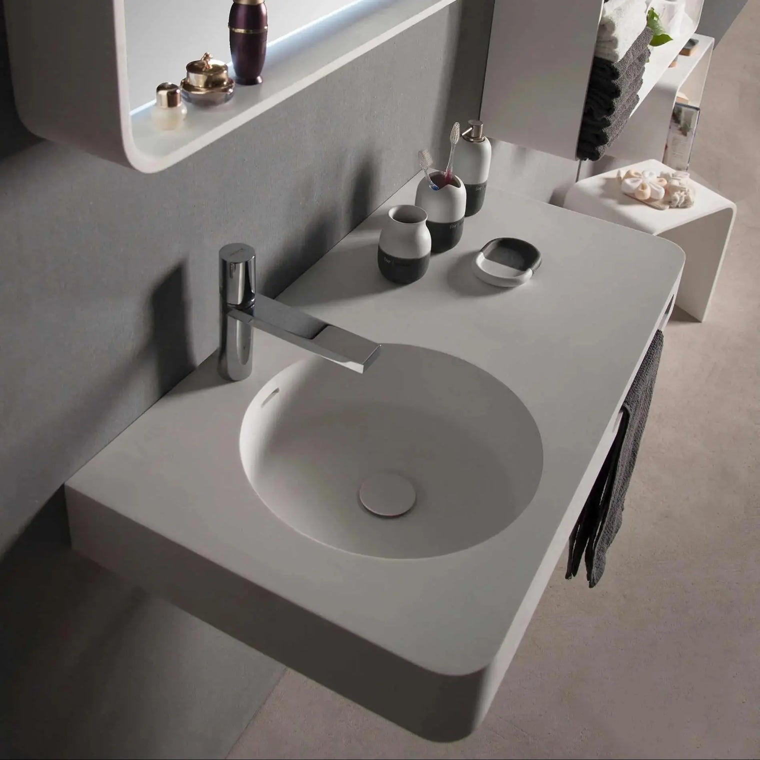 Cirque WM 90L-WALL MOUNT WASHBASINS-訂造一體無縫洗手盆,Tailor made Washbasins,waterbasin hk, 浴室物料,浴室裝修,訂造洗手盆,浴室翻新,Bathroomware ,Bespoke bathroom,浴室配件,訂造浴室潔具,訂造浴室傢俬,香港 浴室設計 公司,best custom bathroom furniture HK, Infinite Bath