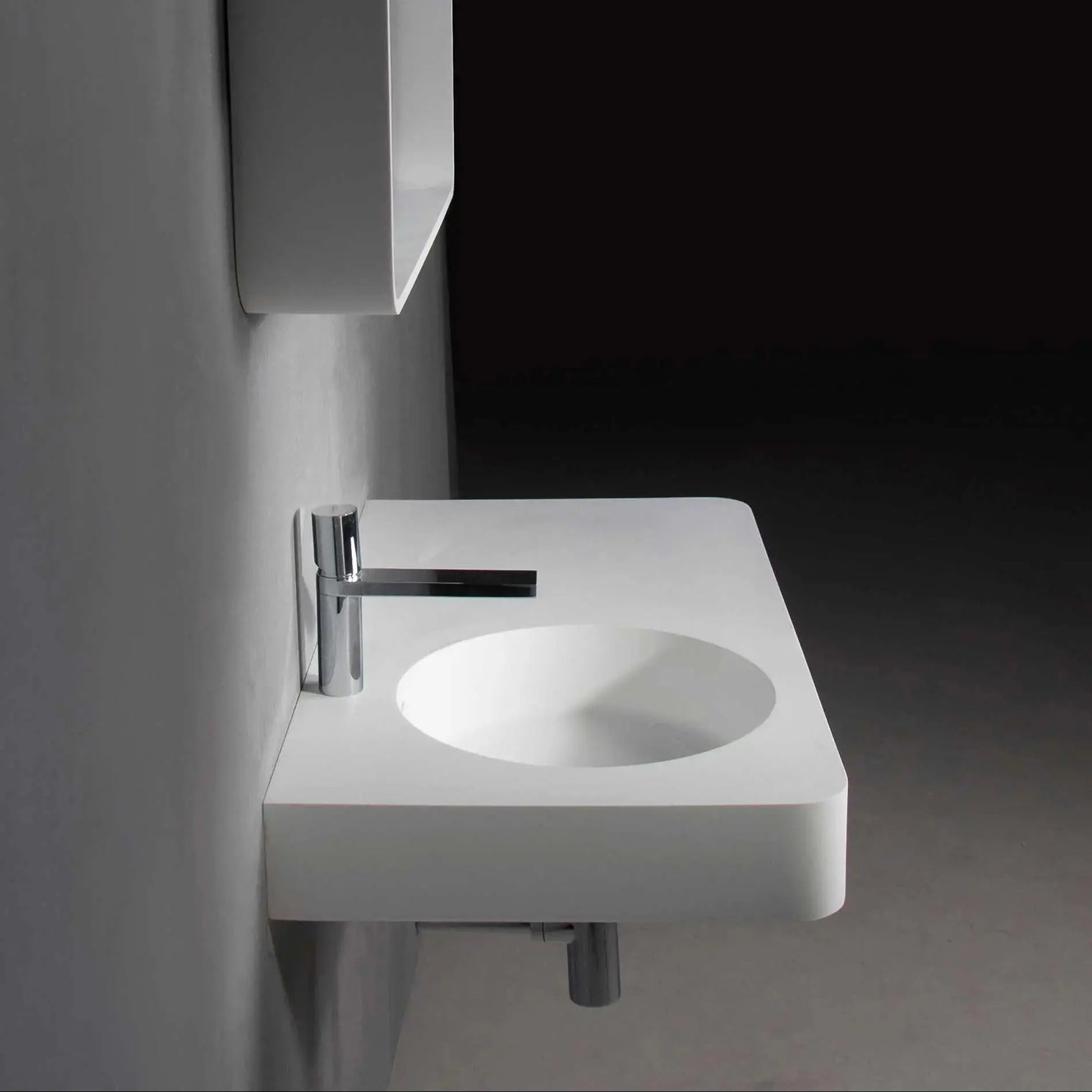 Cirque WM 90L-WALL MOUNT WASHBASINS-訂造一體無縫洗手盆,Tailor made Washbasins,waterbasin hk, 浴室物料,浴室裝修,訂造洗手盆,浴室翻新,Bathroomware ,Bespoke bathroom,浴室配件,訂造浴室潔具,訂造浴室傢俬,香港 浴室設計 公司,best custom bathroom furniture HK, Infinite Bath