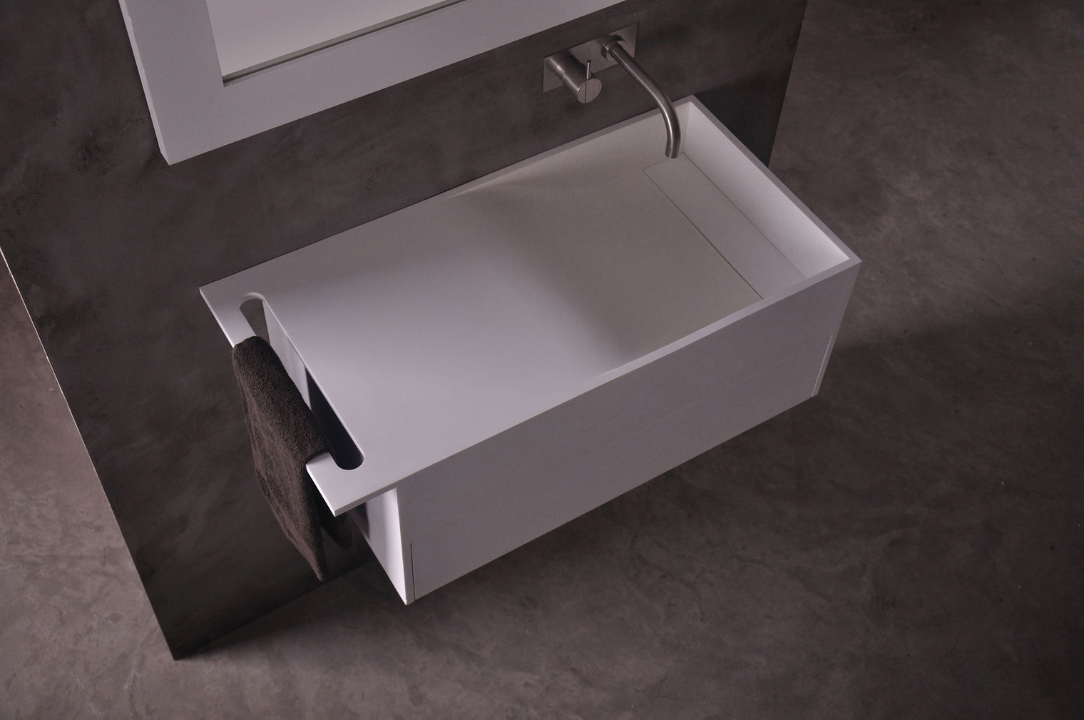 Christianssand WM 80R w/Drawer-WALL MOUNT WASHBASINS-訂造一體無縫洗手盆,Tailor made Washbasins,waterbasin hk, 浴室物料,浴室裝修,訂造洗手盆,浴室翻新,Bathroomware ,Bespoke bathroom,浴室配件,訂造浴室潔具,訂造浴室傢俬,香港 浴室設計 公司,best custom bathroom furniture HK, Infinite Bath