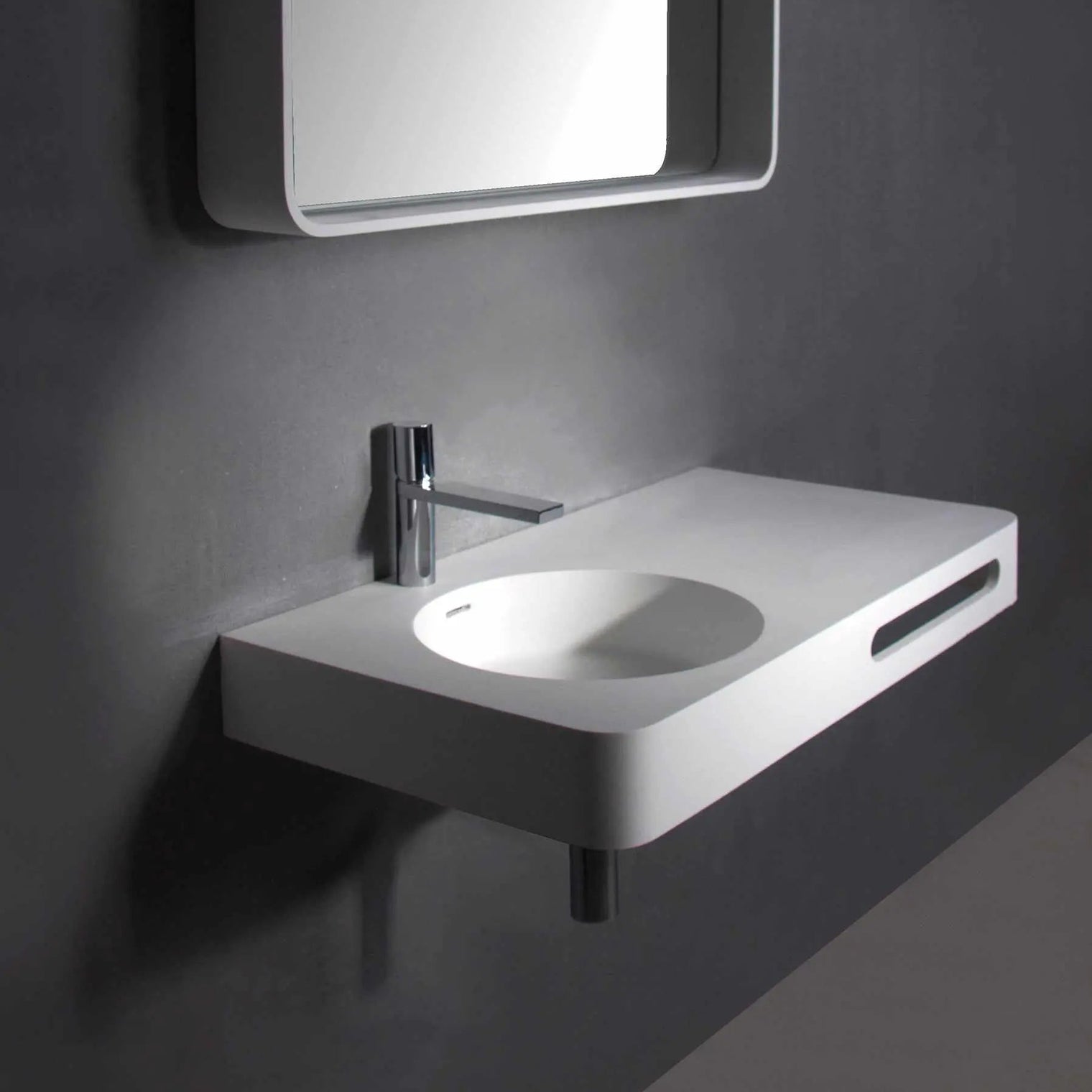 Cirque WM 75L with Towel Bar-WALL MOUNT WASHBASINS-訂造一體無縫洗手盆,Tailor made Washbasins,waterbasin hk, 浴室物料,浴室裝修,訂造洗手盆,浴室翻新,Bathroomware ,Bespoke bathroom,浴室配件,訂造浴室潔具,訂造浴室傢俬,香港 浴室設計 公司,best custom bathroom furniture HK, Infinite Bath