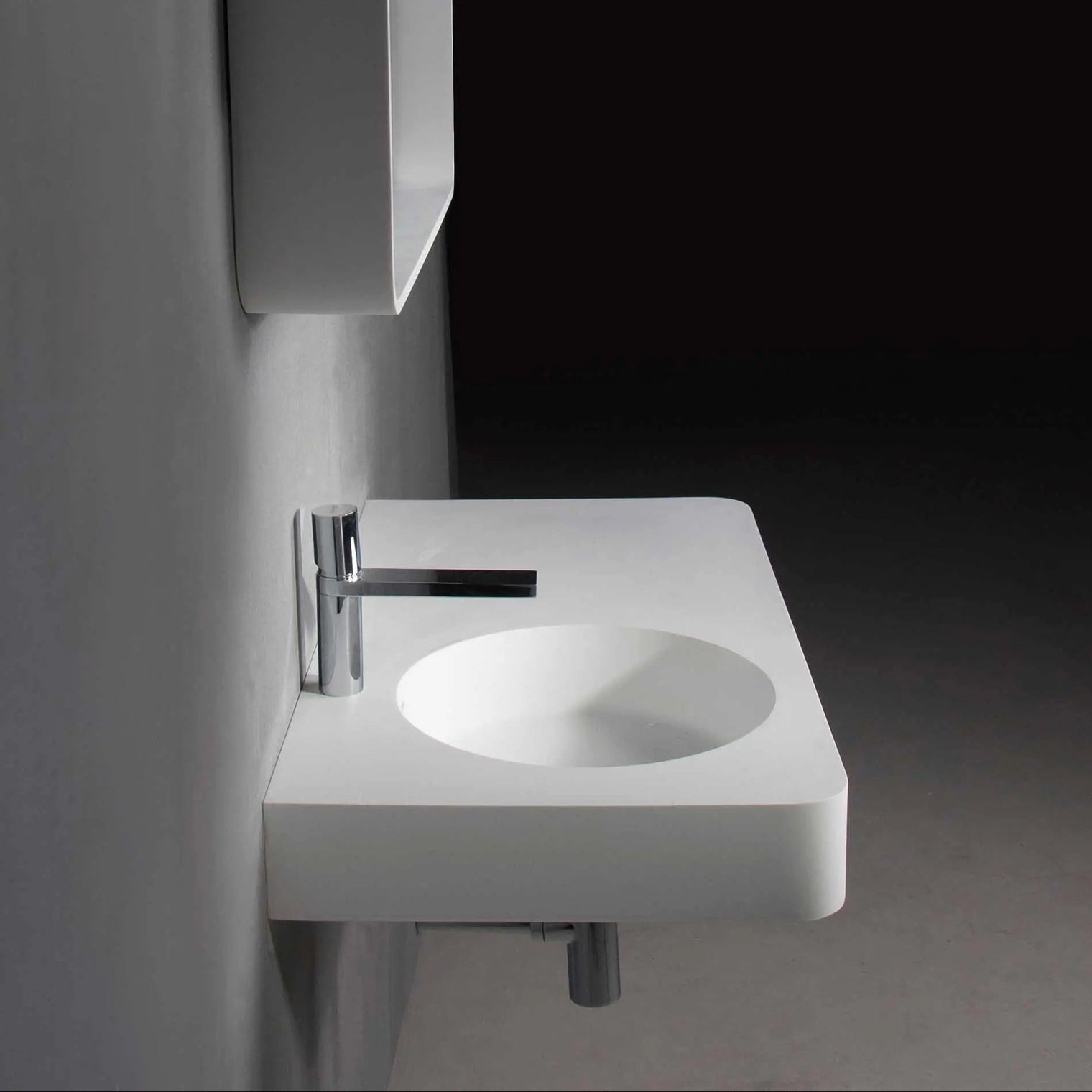 Cirque WM 75L with Towel Bar-WALL MOUNT WASHBASINS-訂造一體無縫洗手盆,Tailor made Washbasins,waterbasin hk, 浴室物料,浴室裝修,訂造洗手盆,浴室翻新,Bathroomware ,Bespoke bathroom,浴室配件,訂造浴室潔具,訂造浴室傢俬,香港 浴室設計 公司,best custom bathroom furniture HK, Infinite Bath