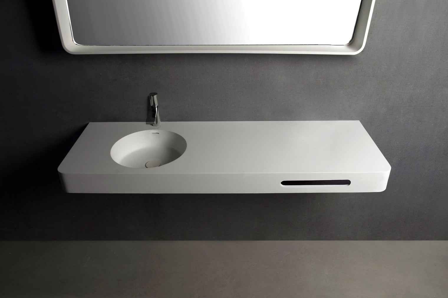 Cirque WM 120L with Towel Bar-WALL MOUNT WASHBASINS-訂造一體無縫洗手盆,Tailor made Washbasins,waterbasin hk, 浴室物料,浴室裝修,訂造洗手盆,浴室翻新,Bathroomware ,Bespoke bathroom,浴室配件,訂造浴室潔具,訂造浴室傢俬,香港 浴室設計 公司,best custom bathroom furniture HK, Infinite Bath