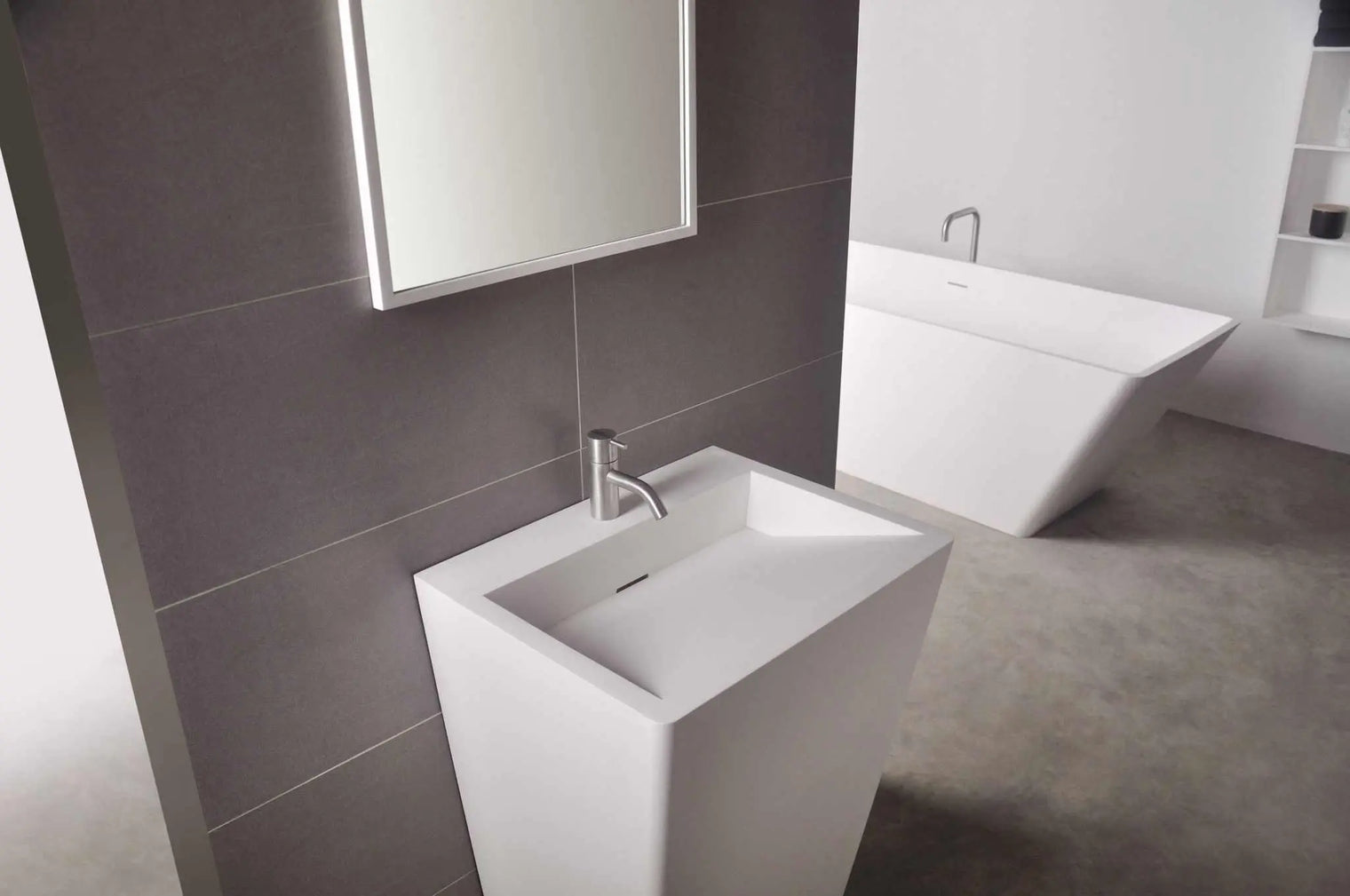 pedestal basin Salina P 55-PEDESTAL WASHBASINS-訂造一體無縫洗手盆,Tailor made Washbasins,waterbasin hk, 浴室物料,浴室裝修,訂造洗手盆,浴室翻新,Bathroomware ,Bespoke bathroom,浴室配件,訂造浴室潔具,訂造浴室傢俬,香港 浴室設計 公司,best custom bathroom furniture HK, Infinite Bath