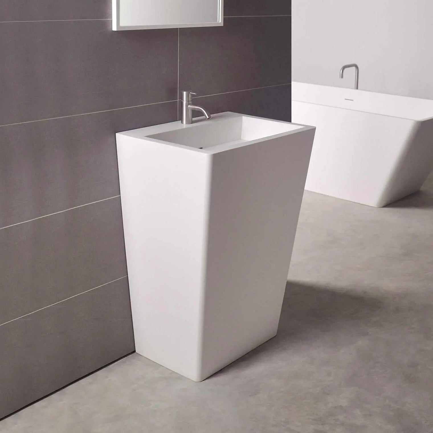 pedestal basin Salina P 55-PEDESTAL WASHBASINS-訂造一體無縫洗手盆,Tailor made Washbasins,waterbasin hk, 浴室物料,浴室裝修,訂造洗手盆,浴室翻新,Bathroomware ,Bespoke bathroom,浴室配件,訂造浴室潔具,訂造浴室傢俬,香港 浴室設計 公司,best custom bathroom furniture HK, Infinite Bath
