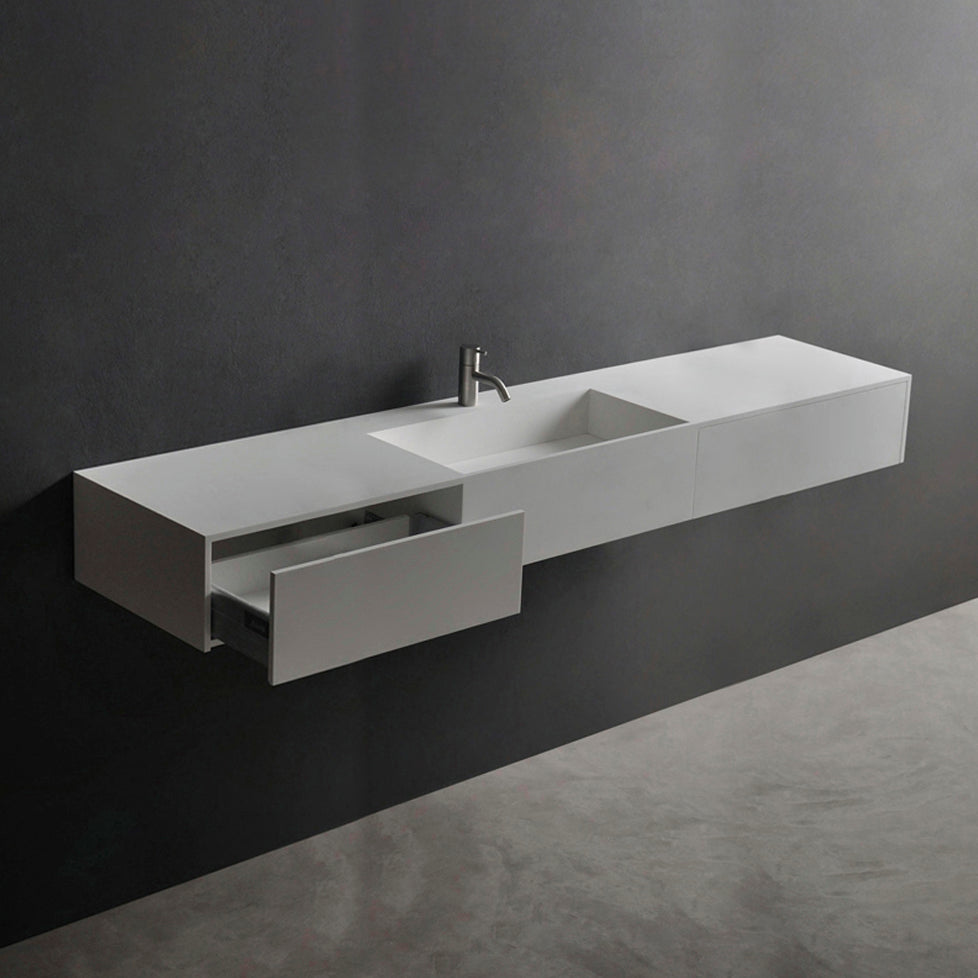 Pure WM 140 w/2 Drawers-WALL MOUNT WASHBASINS-訂造一體無縫洗手盆,Tailor made Washbasins,waterbasin hk, 浴室物料,浴室裝修,訂造洗手盆,浴室翻新,Bathroomware ,Bespoke bathroom,浴室配件,訂造浴室潔具,訂造浴室傢俬,香港 浴室設計 公司,best custom bathroom furniture HK, Infinite Bath
