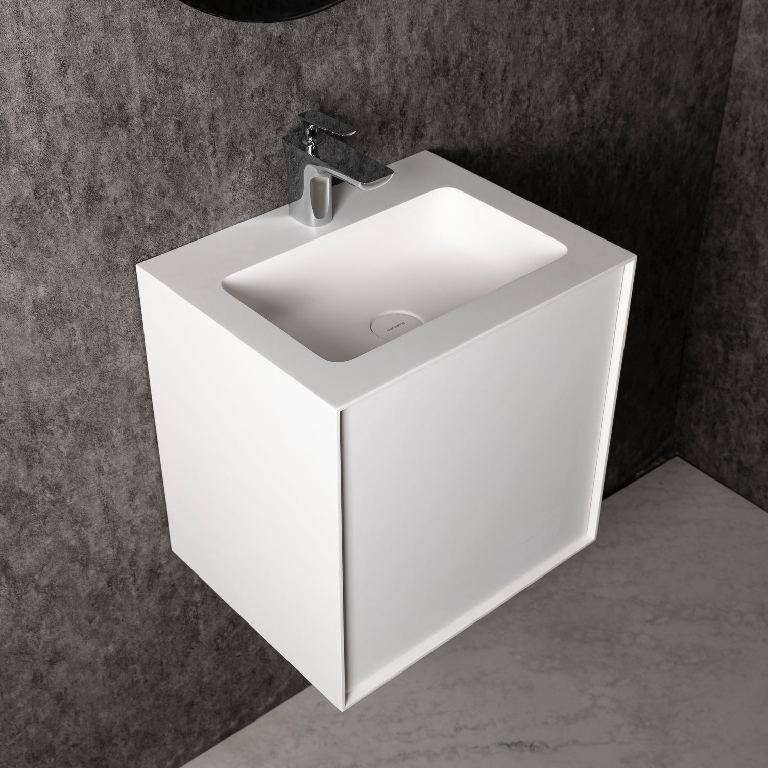 Vesta WM 50 w/Drawer-WALL MOUNT WASHBASINS-訂造一體無縫洗手盆,Tailor made Washbasins,waterbasin hk, 浴室物料,浴室裝修,訂造洗手盆,浴室翻新,Bathroomware ,Bespoke bathroom,浴室配件,訂造浴室潔具,訂造浴室傢俬,香港 浴室設計 公司,best custom bathroom furniture HK, Infinite Bath