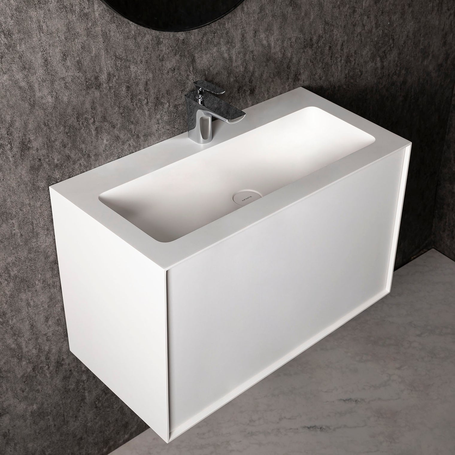 Vesta WM 80 w/Drawer-WALL MOUNT WASHBASINS-訂造一體無縫洗手盆,Tailor made Washbasins,waterbasin hk, 浴室物料,浴室裝修,訂造洗手盆,浴室翻新,Bathroomware ,Bespoke bathroom,浴室配件,訂造浴室潔具,訂造浴室傢俬,香港 浴室設計 公司,best custom bathroom furniture HK, Infinite Bath