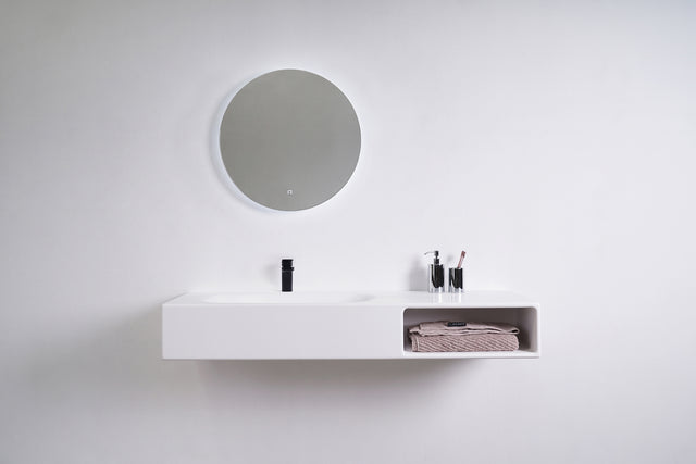 Spio WM 140L w/Shelf-WALL MOUNT WASHBASINS-訂造一體無縫洗手盆,Tailor made Washbasins,waterbasin hk, 浴室物料,浴室裝修,訂造洗手盆,浴室翻新,Bathroomware ,Bespoke bathroom,浴室配件,訂造浴室潔具,訂造浴室傢俬,香港 浴室設計 公司,best custom bathroom furniture HK, Infinite Bath