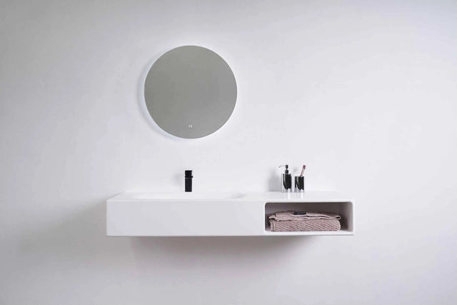 Spio WM 140L w/Shelf-WALL MOUNT WASHBASINS-訂造一體無縫洗手盆,Tailor made Washbasins,waterbasin hk, 浴室物料,浴室裝修,訂造洗手盆,浴室翻新,Bathroomware ,Bespoke bathroom,浴室配件,訂造浴室潔具,訂造浴室傢俬,香港 浴室設計 公司,best custom bathroom furniture HK, Infinite Bath