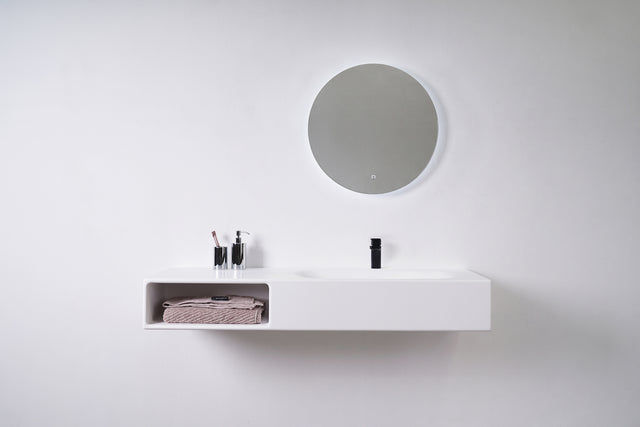 Spio WM 140R w/Shelf-WALL MOUNT WASHBASINS-訂造一體無縫洗手盆,Tailor made Washbasins,waterbasin hk, 浴室物料,浴室裝修,訂造洗手盆,浴室翻新,Bathroomware ,Bespoke bathroom,浴室配件,訂造浴室潔具,訂造浴室傢俬,香港 浴室設計 公司,best custom bathroom furniture HK, Infinite Bath