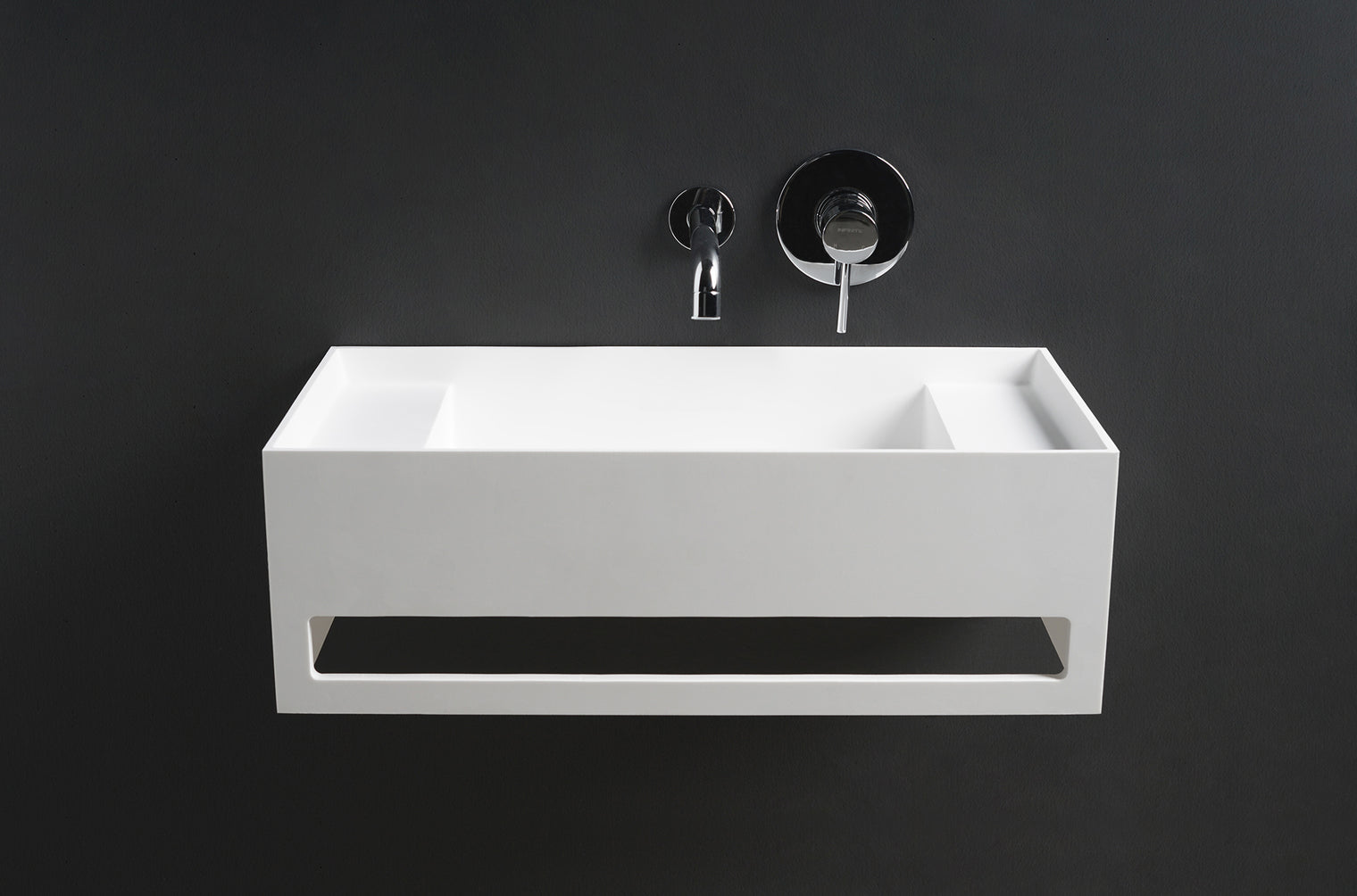 CUBE-X WM 60 w/Towel Bar & Deck-WALL MOUNT WASHBASINS-訂造一體無縫洗手盆,Tailor made Washbasins,waterbasin hk, 浴室物料,浴室裝修,訂造洗手盆,浴室翻新,Bathroomware ,Bespoke bathroom,浴室配件,訂造浴室潔具,訂造浴室傢俬,香港 浴室設計 公司,best custom bathroom furniture HK, Infinite Bath