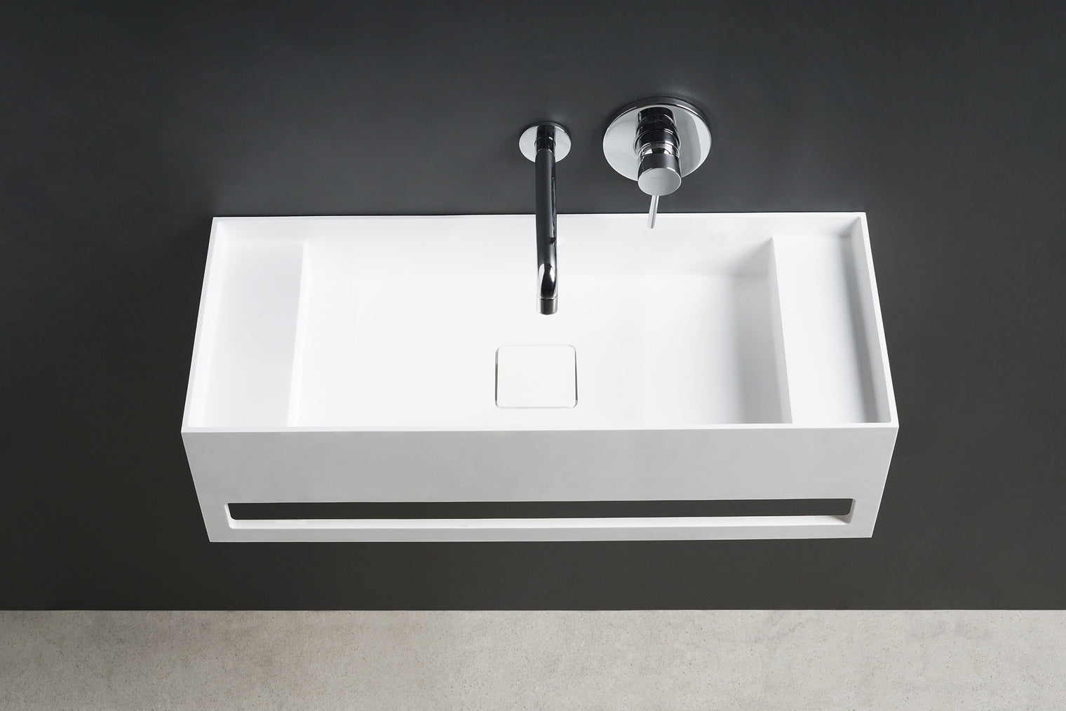 CUBE-X WM 70 w/Towel Bar & Deck-WALL MOUNT WASHBASINS-訂造一體無縫洗手盆,Tailor made Washbasins,waterbasin hk, 浴室物料,浴室裝修,訂造洗手盆,浴室翻新,Bathroomware ,Bespoke bathroom,浴室配件,訂造浴室潔具,訂造浴室傢俬,香港 浴室設計 公司,best custom bathroom furniture HK, Infinite Bath