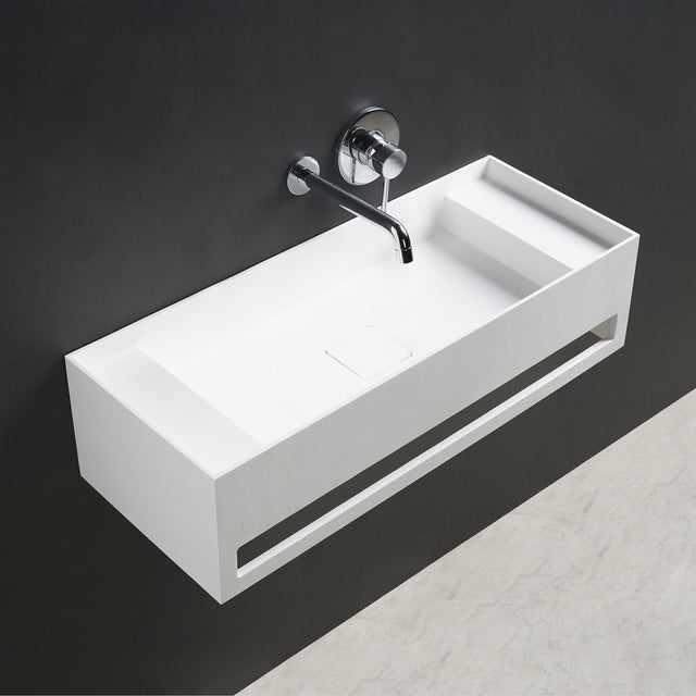 CUBE-X WM 70 w/Towel Bar & Deck-WALL MOUNT WASHBASINS-訂造一體無縫洗手盆,Tailor made Washbasins,waterbasin hk, 浴室物料,浴室裝修,訂造洗手盆,浴室翻新,Bathroomware ,Bespoke bathroom,浴室配件,訂造浴室潔具,訂造浴室傢俬,香港 浴室設計 公司,best custom bathroom furniture HK, Infinite Bath