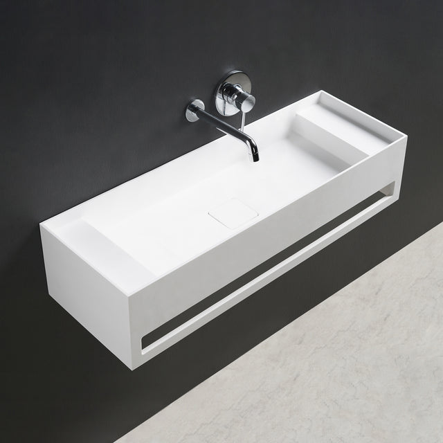 CUBE-X WM 80 w/Towel Bar & Deck-WALL MOUNT WASHBASINS-訂造一體無縫洗手盆,Tailor made Washbasins,waterbasin hk, 浴室物料,浴室裝修,訂造洗手盆,浴室翻新,Bathroomware ,Bespoke bathroom,浴室配件,訂造浴室潔具,訂造浴室傢俬,香港 浴室設計 公司,best custom bathroom furniture HK, Infinite Bath