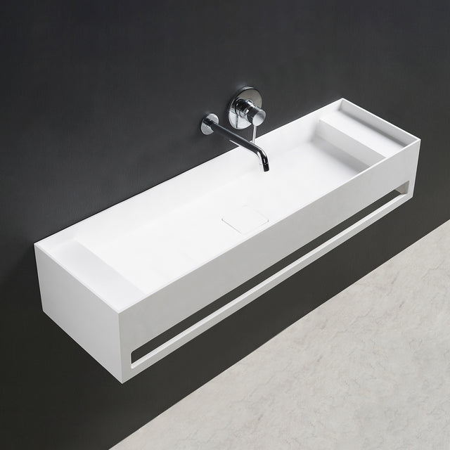 CUBE-X WM 90 w/Towel Bar & Deck-WALL MOUNT WASHBASINS-訂造一體無縫洗手盆,Tailor made Washbasins,waterbasin hk, 浴室物料,浴室裝修,訂造洗手盆,浴室翻新,Bathroomware ,Bespoke bathroom,浴室配件,訂造浴室潔具,訂造浴室傢俬,香港 浴室設計 公司,best custom bathroom furniture HK, Infinite Bath