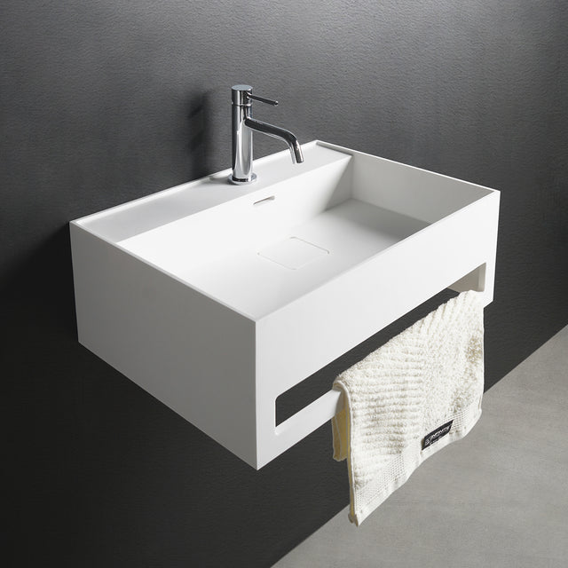 CUBE-X WM 50 w/Towel Bar-WALL MOUNT WASHBASINS-訂造一體無縫洗手盆,Tailor made Washbasins,waterbasin hk, 浴室物料,浴室裝修,訂造洗手盆,浴室翻新,Bathroomware ,Bespoke bathroom,浴室配件,訂造浴室潔具,訂造浴室傢俬,香港 浴室設計 公司,best custom bathroom furniture HK, Infinite Bath