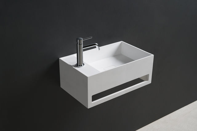 CUBE-X WM 50L w/Towel Bar-WALL MOUNT WASHBASINS-訂造一體無縫洗手盆,Tailor made Washbasins,waterbasin hk, 浴室物料,浴室裝修,訂造洗手盆,浴室翻新,Bathroomware ,Bespoke bathroom,浴室配件,訂造浴室潔具,訂造浴室傢俬,香港 浴室設計 公司,best custom bathroom furniture HK, Infinite Bath
