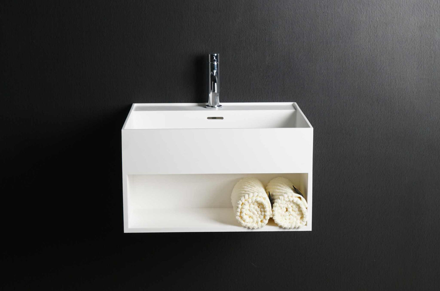 CUBE-X WM 50 w/Shelf-WALL MOUNT WASHBASINS-訂造一體無縫洗手盆,Tailor made Washbasins,waterbasin hk, 浴室物料,浴室裝修,訂造洗手盆,浴室翻新,Bathroomware ,Bespoke bathroom,浴室配件,訂造浴室潔具,訂造浴室傢俬,香港 浴室設計 公司,best custom bathroom furniture HK, Infinite Bath