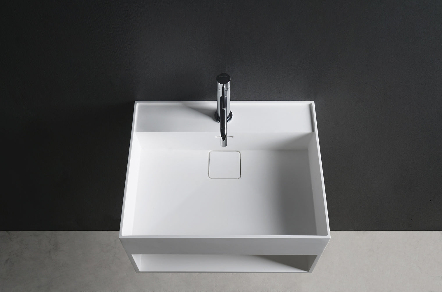 CUBE-X WM 50 w/Shelf-WALL MOUNT WASHBASINS-訂造一體無縫洗手盆,Tailor made Washbasins,waterbasin hk, 浴室物料,浴室裝修,訂造洗手盆,浴室翻新,Bathroomware ,Bespoke bathroom,浴室配件,訂造浴室潔具,訂造浴室傢俬,香港 浴室設計 公司,best custom bathroom furniture HK, Infinite Bath