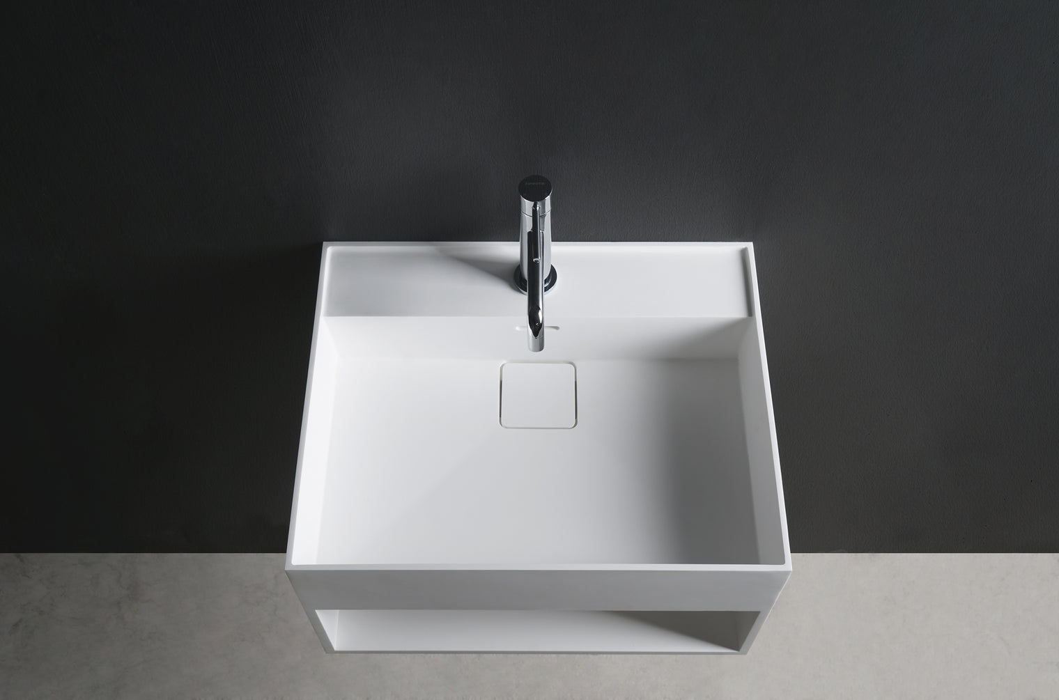 CUBE-X WM 60 w/Shelf-WALL MOUNT WASHBASINS-訂造一體無縫洗手盆,Tailor made Washbasins,waterbasin hk, 浴室物料,浴室裝修,訂造洗手盆,浴室翻新,Bathroomware ,Bespoke bathroom,浴室配件,訂造浴室潔具,訂造浴室傢俬,香港 浴室設計 公司,best custom bathroom furniture HK, Infinite Bath
