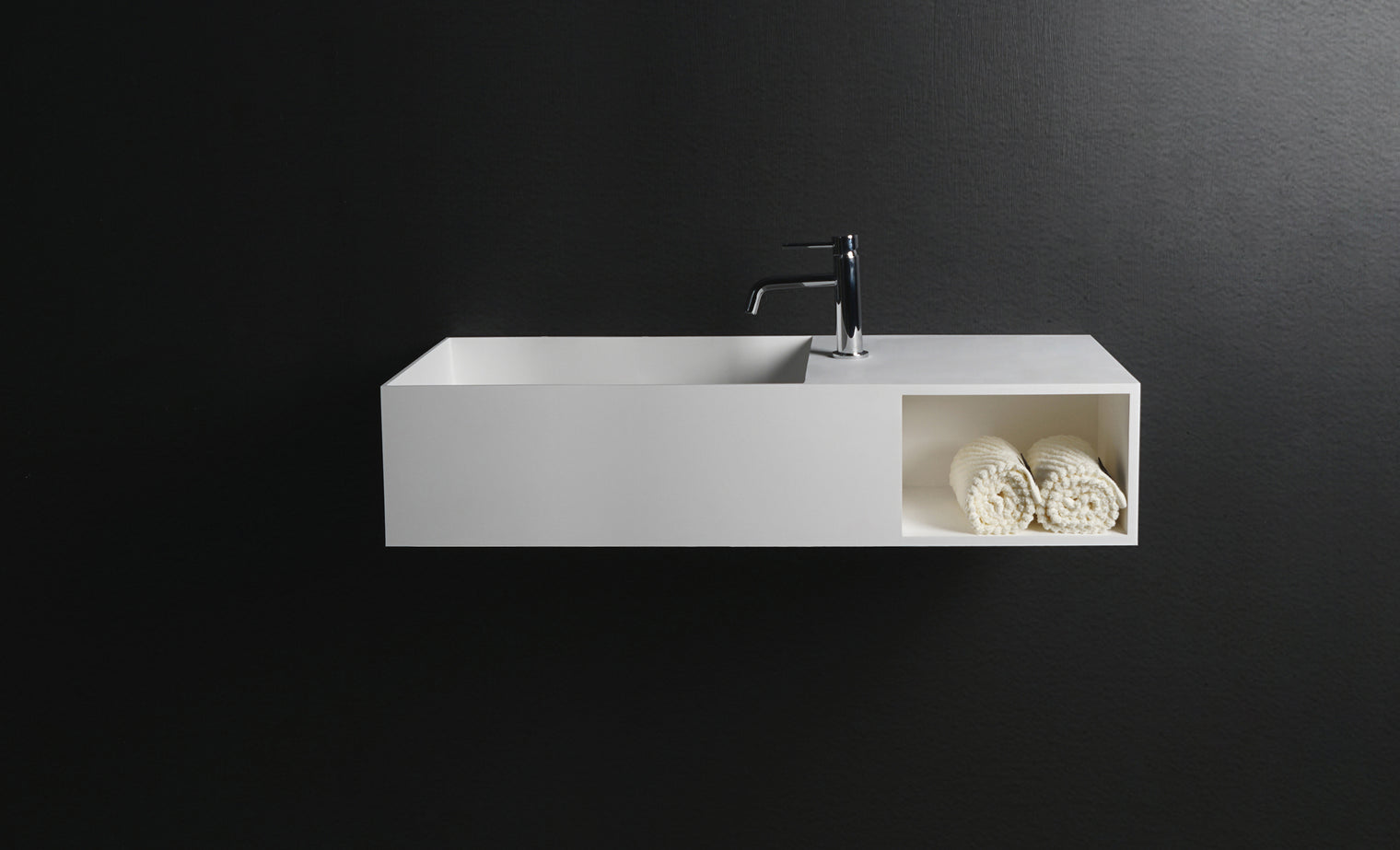 CUBE-X WM 100L w/Shelf-WALL MOUNT WASHBASINS-訂造一體無縫洗手盆,Tailor made Washbasins,waterbasin hk, 浴室物料,浴室裝修,訂造洗手盆,浴室翻新,Bathroomware ,Bespoke bathroom,浴室配件,訂造浴室潔具,訂造浴室傢俬,香港 浴室設計 公司,best custom bathroom furniture HK, Infinite Bath