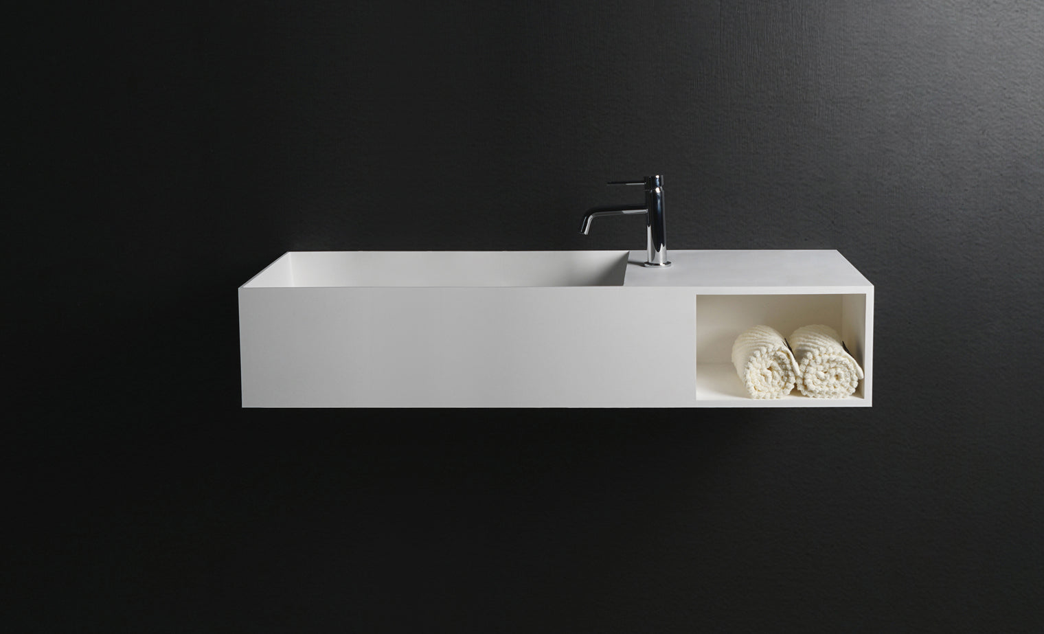 CUBE-X WM 120L w/Shelf-WALL MOUNT WASHBASINS-訂造一體無縫洗手盆,Tailor made Washbasins,waterbasin hk, 浴室物料,浴室裝修,訂造洗手盆,浴室翻新,Bathroomware ,Bespoke bathroom,浴室配件,訂造浴室潔具,訂造浴室傢俬,香港 浴室設計 公司,best custom bathroom furniture HK, Infinite Bath