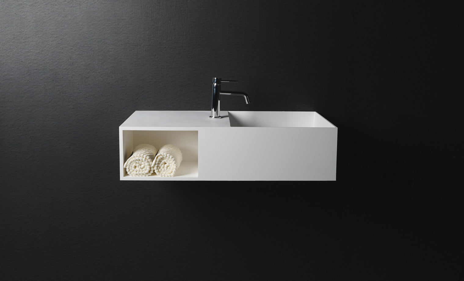 CUBE-X WM 80R w/Shelf-WALL MOUNT WASHBASINS-訂造一體無縫洗手盆,Tailor made Washbasins,waterbasin hk, 浴室物料,浴室裝修,訂造洗手盆,浴室翻新,Bathroomware ,Bespoke bathroom,浴室配件,訂造浴室潔具,訂造浴室傢俬,香港 浴室設計 公司,best custom bathroom furniture HK, Infinite Bath