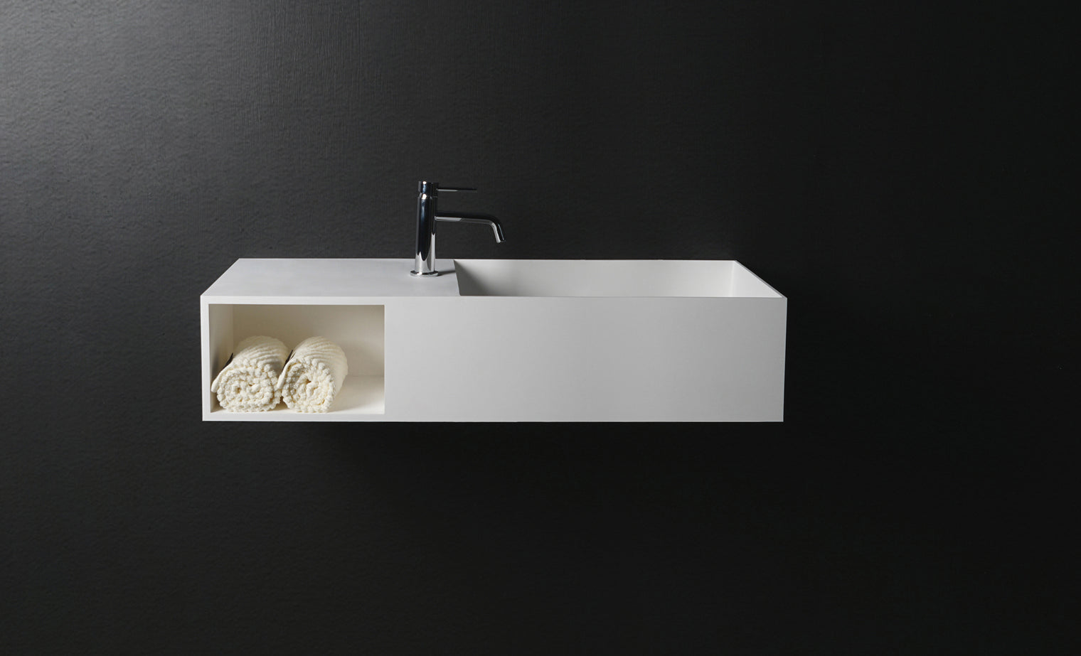 CUBE-X WM 100R w/Shelf-WALL MOUNT WASHBASINS-訂造一體無縫洗手盆,Tailor made Washbasins,waterbasin hk, 浴室物料,浴室裝修,訂造洗手盆,浴室翻新,Bathroomware ,Bespoke bathroom,浴室配件,訂造浴室潔具,訂造浴室傢俬,香港 浴室設計 公司,best custom bathroom furniture HK, Infinite Bath
