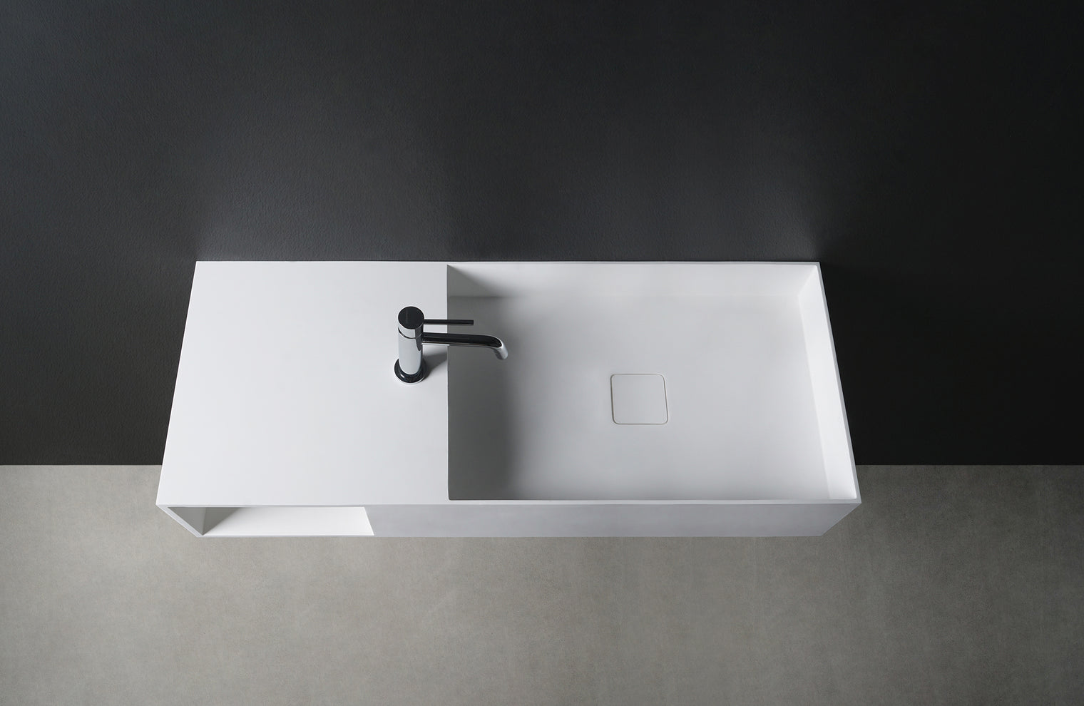 CUBE-X WM 100R w/Shelf-WALL MOUNT WASHBASINS-訂造一體無縫洗手盆,Tailor made Washbasins,waterbasin hk, 浴室物料,浴室裝修,訂造洗手盆,浴室翻新,Bathroomware ,Bespoke bathroom,浴室配件,訂造浴室潔具,訂造浴室傢俬,香港 浴室設計 公司,best custom bathroom furniture HK, Infinite Bath