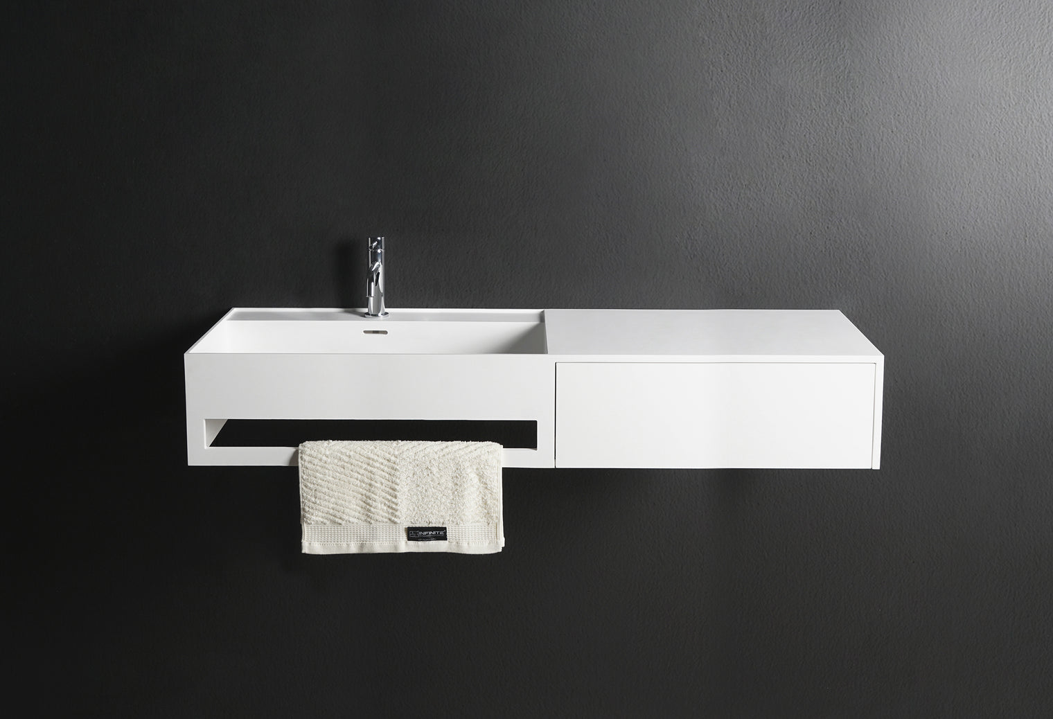 CUBE-X WM 120L w/Drawer-WALL MOUNT WASHBASINS-訂造一體無縫洗手盆,Tailor made Washbasins,waterbasin hk, 浴室物料,浴室裝修,訂造洗手盆,浴室翻新,Bathroomware ,Bespoke bathroom,浴室配件,訂造浴室潔具,訂造浴室傢俬,香港 浴室設計 公司,best custom bathroom furniture HK, Infinite Bath