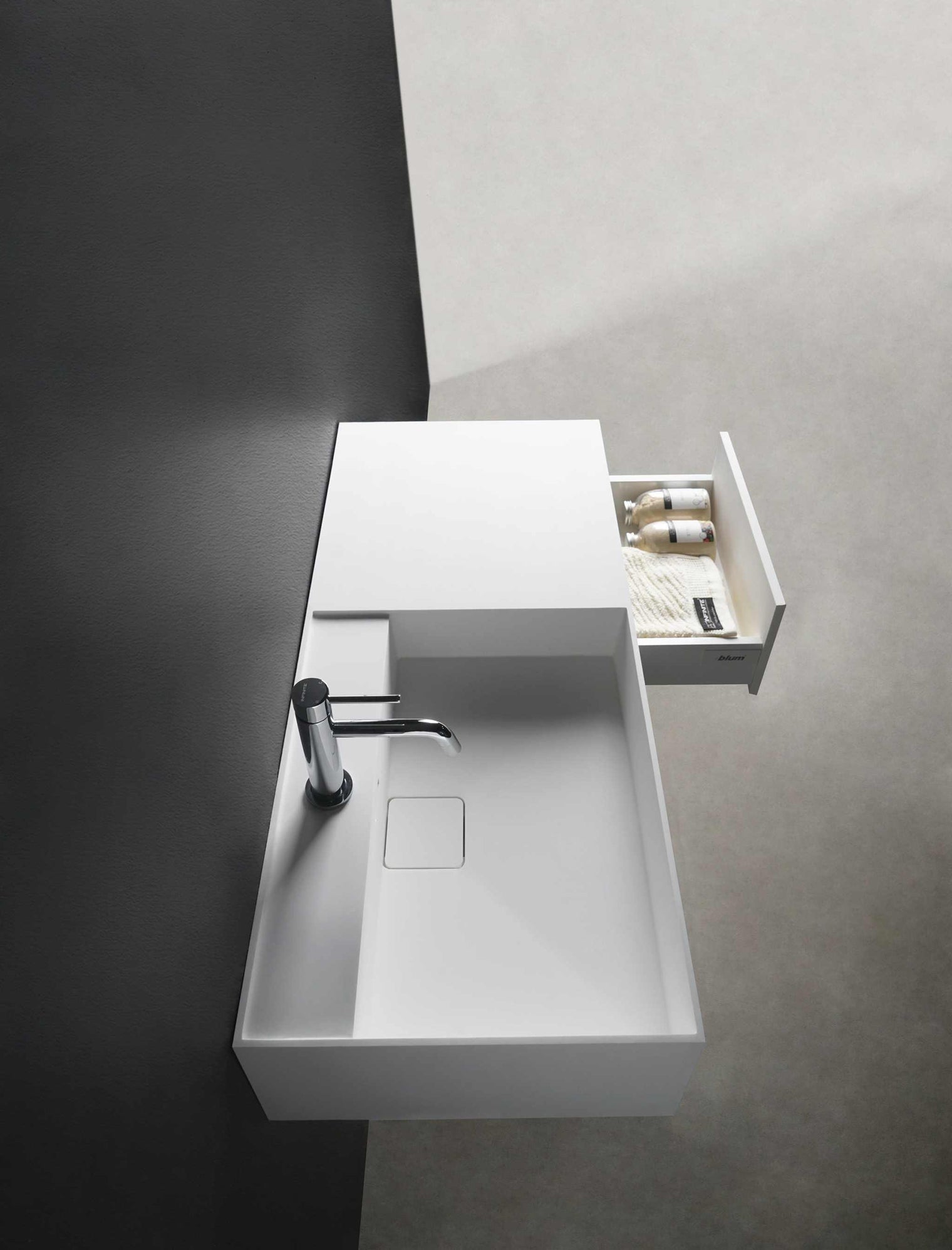 CUBE-X WM 120L w/Drawer-WALL MOUNT WASHBASINS-訂造一體無縫洗手盆,Tailor made Washbasins,waterbasin hk, 浴室物料,浴室裝修,訂造洗手盆,浴室翻新,Bathroomware ,Bespoke bathroom,浴室配件,訂造浴室潔具,訂造浴室傢俬,香港 浴室設計 公司,best custom bathroom furniture HK, Infinite Bath