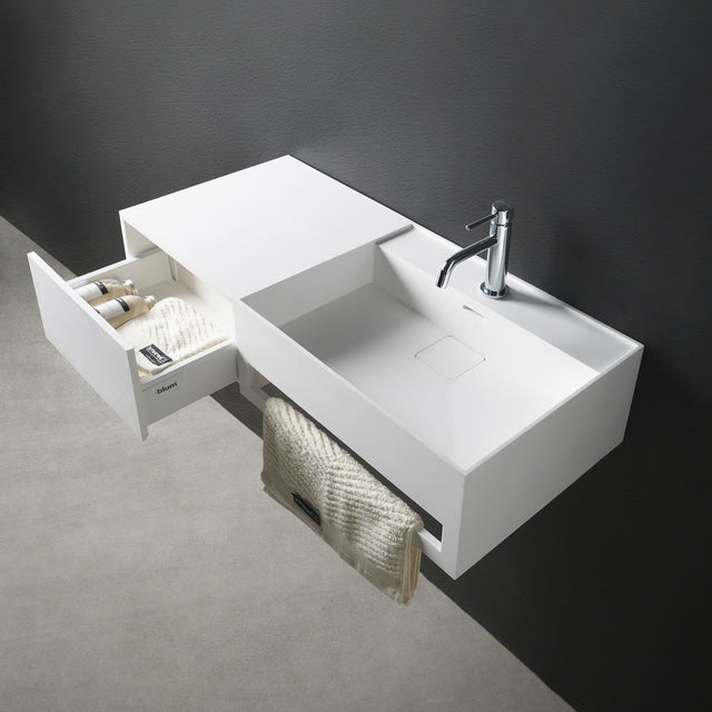 CUBE-X WM 120R w/Drawer-WALL MOUNT WASHBASINS-訂造一體無縫洗手盆,Tailor made Washbasins,waterbasin hk, 浴室物料,浴室裝修,訂造洗手盆,浴室翻新,Bathroomware ,Bespoke bathroom,浴室配件,訂造浴室潔具,訂造浴室傢俬,香港 浴室設計 公司,best custom bathroom furniture HK, Infinite Bath
